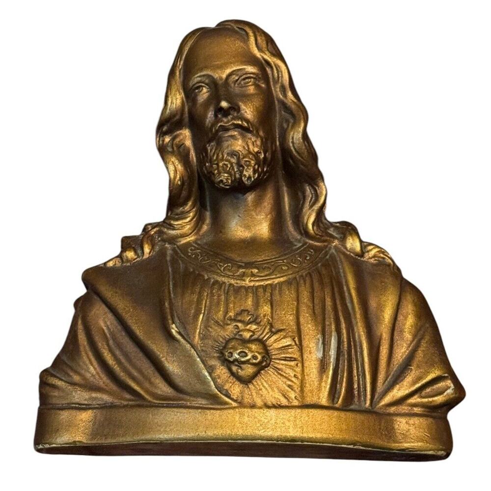 Jesus Sacred Heart Bust Statue Ceramic (?) VTG Religion Religious Church READ‎